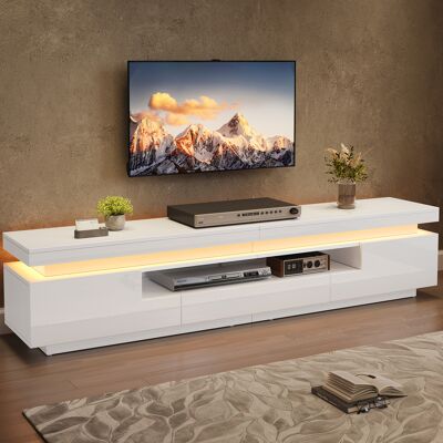 ACKERMAN Meuble Tv De Salon 175 X 38 X 45 Cm Avec 2 Caissons En L Et 1 Tiroir, Finition Laquée Brillante Avec Éclairage Led, Caisson Bas Avec Espace De Rangement Semi-ouvert, Meuble Tv Autoportant Adapté Aux T - Publicité ACKERMAN Meuble Tv De Salon 175 X 38 X 45 Cm Avec 2 Caissons En L Et 1 Tiroir, Finition Laquée Brillante Avec Éclairage Led, Caisson Bas Avec Espace De Rangement Semi-ouvert, Meuble Tv Autoportant Adapté Aux T - Publicité