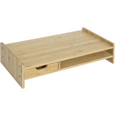NO BRAND Pair Support D'Écran. Ordinateur Portable Socle Tv Ordinateur De Bureau Organisateur Avec Tiroir Bambou - Publicité NO BRAND Pair Support D'Écran. Ordinateur Portable Socle Tv Ordinateur De Bureau Organisateur Avec Tiroir Bambou - Publicité