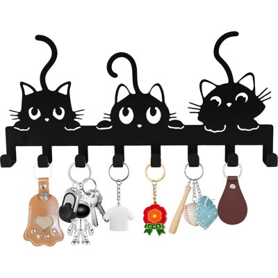 OEM Porte Clef Mural, Accroche Clef Mural, Porte-clés Mural Multifonctionnel Noir, Porte Clés Mural En Métal, Avec 8 Crochets À Clés,convient Aux Chambres, Entrées, Garages (3 Chats) - Publicité OEM Porte Clef Mural, Accroche Clef Mural, Porte-clés Mural Multifonctionnel Noir, Porte Clés Mural En Métal, Avec 8 Crochets À Clés,convient Aux Chambres, Entrées, Garages (3 Chats) - Publicité