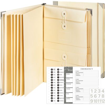 OEM Organiseur De Documents, 12 Pochettes, 29 X 33 X 2 Cm, Bleu/rose/jaune - Publicité OEM Organiseur De Documents, 12 Pochettes, 29 X 33 X 2 Cm, Bleu/rose/jaune - Publicité