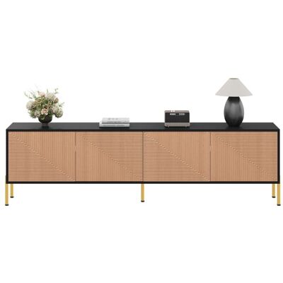 VVBV Meuble Tv 179cm Noir Et Or, Buffet Bas Design Moderne, Rangement Fermé Pieds Métal Doré - Publicité VVBV Meuble Tv 179cm Noir Et Or, Buffet Bas Design Moderne, Rangement Fermé Pieds Métal Doré - Publicité