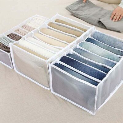 Scotch Aiperq Boîte De Rangement De Tiroir Avec Compartiments Pour Jeans, Armoire, Tiroir, Cloison De Séparation En Maille, Pour Jean, Blanche, 7 Grilles - Publicité Scotch Aiperq Boîte De Rangement De Tiroir Avec Compartiments Pour Jeans, Armoire, Tiroir, Cloison De Séparation En Maille, Pour Jean, Blanche, 7 Grilles - Publicité