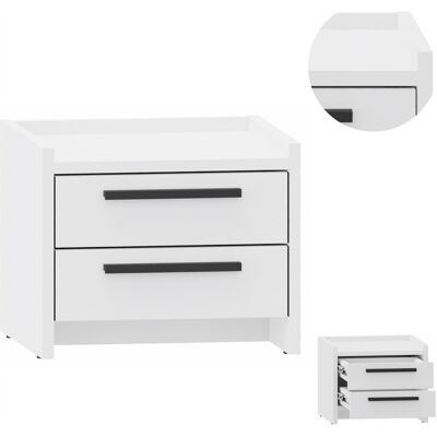 OEM Table De Chevet Blanche Altivo 2sn, 2 Tiroirs Bas, Petite Commode - Publicité OEM Table De Chevet Blanche Altivo 2sn, 2 Tiroirs Bas, Petite Commode - Publicité