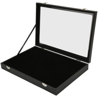 SANS MARQUE Vitrine À Épingles Pour Médailles Militaires – Verre Anti-poussière – Bois Composite Et Cuir Artificiel – 35x24x5cm - Publicité SANS MARQUE Vitrine À Épingles Pour Médailles Militaires – Verre Anti-poussière – Bois Composite Et Cuir Artificiel – 35x24x5cm - Publicité