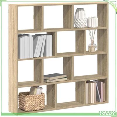 OEM Étagère Cube Murale - Chêne Sonoma - 12 Compartiments - Bois D'Ingénierie - 100 X 18 X 100 Cm - Publicité OEM Étagère Cube Murale - Chêne Sonoma - 12 Compartiments - Bois D'Ingénierie - 100 X 18 X 100 Cm - Publicité