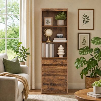 VASAGLE Meuble De Rangement, Buffet Haut Avec Étagères Réglables Et 3 Tiroirs, Pour Bureau, Salon, Chambre, Marron - Publicité VASAGLE Meuble De Rangement, Buffet Haut Avec Étagères Réglables Et 3 Tiroirs, Pour Bureau, Salon, Chambre, Marron - Publicité