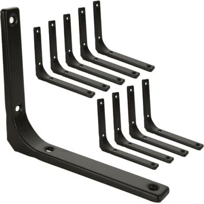 ABYSSE 10 Pcs Equerre Etagere Murale Noir, Equerre Metal 150mm X 125mm, Equerre Charge Lourde Support Etagere Murale - Publicité ABYSSE 10 Pcs Equerre Etagere Murale Noir, Equerre Metal 150mm X 125mm, Equerre Charge Lourde Support Etagere Murale - Publicité