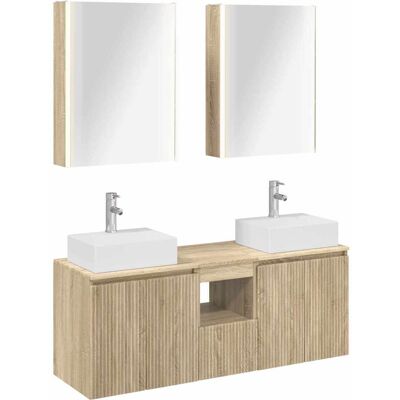 Ensemble D'Armoire De Salle De Bain 5 Pcs Chêne Sonoma Vidaxl - Publicité Ensemble D'Armoire De Salle De Bain 5 Pcs Chêne Sonoma Vidaxl - Publicité