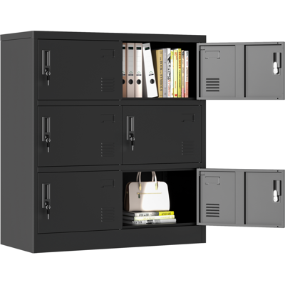 ACKERMAN Armoire En Métal À 6 Portes Pour Bureau, Salle De Sport, École Et Maison - Armoire De Rangement Sécurisée Avec Compartiment À Cartes (noir). H 100 Cm X L 90 Cm X P 40 Cm - Publicité ACKERMAN Armoire En Métal À 6 Portes Pour Bureau, Salle De Sport, École Et Maison - Armoire De Rangement Sécurisée Avec Compartiment À Cartes (noir). H 100 Cm X L 90 Cm X P 40 Cm - Publicité