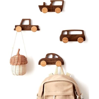 OEM Porte-manteaux Muraux Pour Enfants – Patères Robustes En Noyer En Forme De Voiture, Idéales Pour Salle De Bain, Chambre De Bébé Et Entrée – Lot De 4 - Publicité OEM Porte-manteaux Muraux Pour Enfants – Patères Robustes En Noyer En Forme De Voiture, Idéales Pour Salle De Bain, Chambre De Bébé Et Entrée – Lot De 4 - Publicité