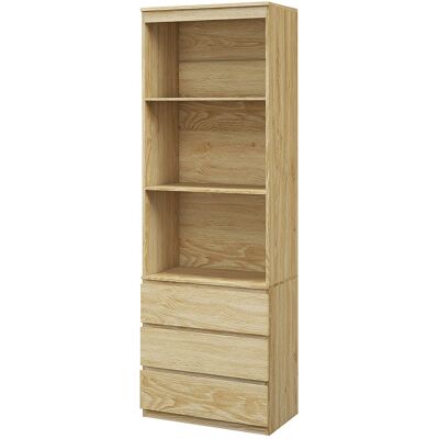 OEM Bibliothèque Haute 180 Cm 3 Étagères 3 Tiroirs 60x35x180 Cm Effet Bois - Publicité OEM Bibliothèque Haute 180 Cm 3 Étagères 3 Tiroirs 60x35x180 Cm Effet Bois - Publicité
