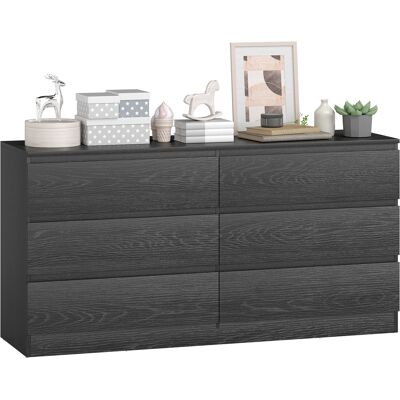 OEM Commode À 6 Tiroirs Pour Chambre, Style Moderne, Pour Salon Ou Bureau, 140 X 40 X 71 Cm, Aspect Bois Noir. Publicité OEM Commode À 6 Tiroirs Pour Chambre, Style Moderne, Pour Salon Ou Bureau, 140 X 40 X 71 Cm, Aspect Bois Noir. Publicité
