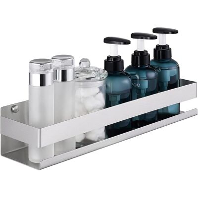 GRASSLIN 2 Étagère Murale Acier Inoxydable 40cm Finition Brossée Pour Salle De Bain Douche Rangement - Publicité GRASSLIN 2 Étagère Murale Acier Inoxydable 40cm Finition Brossée Pour Salle De Bain Douche Rangement - Publicité