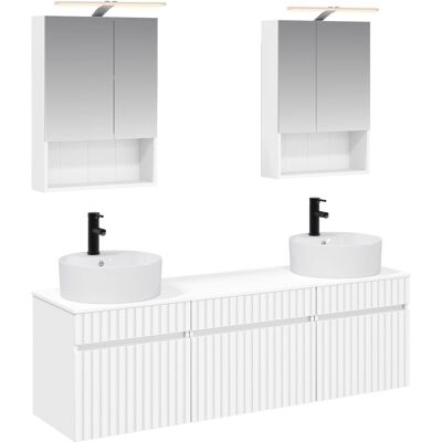 Ensemble D'Armoire De Salle De Bain 5 Pcs Blanc Vidaxl - Publicité Ensemble D'Armoire De Salle De Bain 5 Pcs Blanc Vidaxl - Publicité