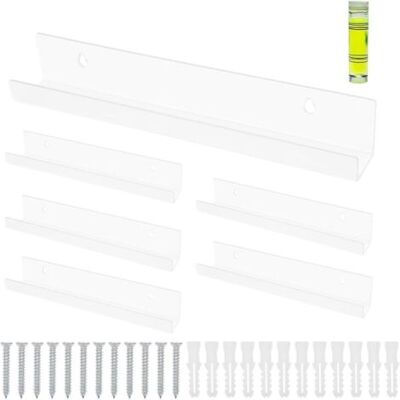 OEM Lot De 6 Etagere Vinyle Acrylique Étagère Murale, 30,5 X 4,5 X 4,5 Cm Etageres Murales Chambre, Porte-disque Porte Vinyle Mural, Pour Affichage De Vos Lp Préférés (transparent) - Publicité OEM Lot De 6 Etagere Vinyle Acrylique Étagère Murale, 30,5 X 4,5 X 4,5 Cm Etageres Murales Chambre, Porte-disque Porte Vinyle Mural, Pour Affichage De Vos Lp Préférés (transparent) - Publicité