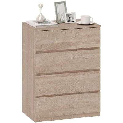 OEM Commode En Bois À 4 Tiroirs Avec Glissières Métalliques Et Poignées Rainurées, 60 X 40 X 80 Cm, Couleur Hêtre - Publicité OEM Commode En Bois À 4 Tiroirs Avec Glissières Métalliques Et Poignées Rainurées, 60 X 40 X 80 Cm, Couleur Hêtre - Publicité