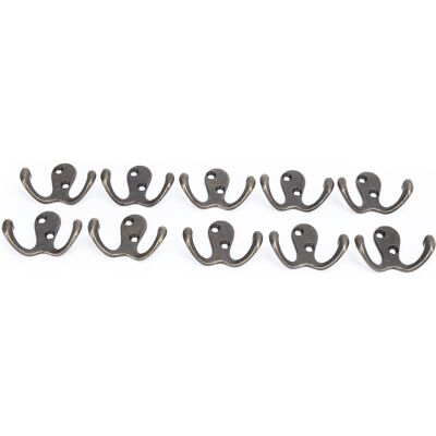 LBVIE Lot De 10 Crochets Muraux Doubles, Petits, Antirouille, Robustes, Durables Et Pratiques, Pour Manteaux, Vêtements Et Clés (placage Laiton Antique). Publicité LBVIE Lot De 10 Crochets Muraux Doubles, Petits, Antirouille, Robustes, Durables Et Pratiques, Pour Manteaux, Vêtements Et Clés (placage Laiton Antique). Publicité