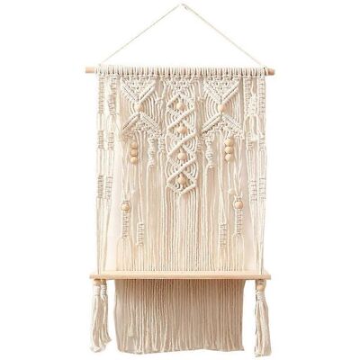 ALLAUVE Étagère Murale En Macramé Tissé À La Main, Étagère En Bois, Idéale Pour Les Mariages, Les Fêtes, Les Chambres Et La Décoration Intérieure. Publicité ALLAUVE Étagère Murale En Macramé Tissé À La Main, Étagère En Bois, Idéale Pour Les Mariages, Les Fêtes, Les Chambres Et La Décoration Intérieure. Publicité