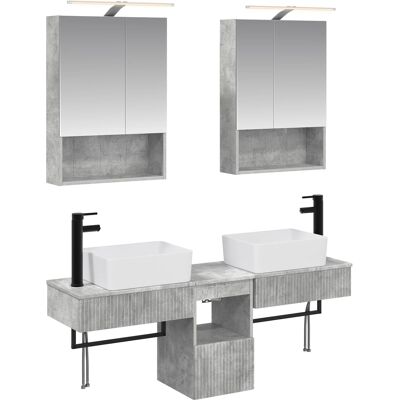 Ensemble D'Armoire De Salle De Bain 5 Pcs Gris Béton Vidaxl - Publicité Ensemble D'Armoire De Salle De Bain 5 Pcs Gris Béton Vidaxl - Publicité