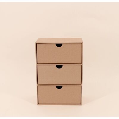 ORNAMI Rangement Bureau 3 Tiroirs En Carton Recyclé - Publicité ORNAMI Rangement Bureau 3 Tiroirs En Carton Recyclé - Publicité