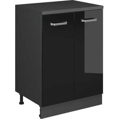 Armoire D'Extension Rion, Noir Haute Brillance/anthracite, 60x46cm Sans Pente Avec 2 Portes, Vicco - Publicité Armoire D'Extension Rion, Noir Haute Brillance/anthracite, 60x46cm Sans Pente Avec 2 Portes, Vicco - Publicité