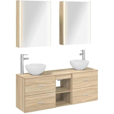 Ensemble D'Armoire De Salle De Bain 5 Pcs Chêne Sonoma Vidaxl - Publicité Ensemble D'Armoire De Salle De Bain 5 Pcs Chêne Sonoma Vidaxl - Publicité