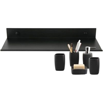 OEM Étagère Murale Flottante Salle De Bain Étagère Rectangulaire En Aluminium Mat Tablette Murale Robuste Ultra-mince Support De Rangement Mural Élégant Pour Cosmétiques Noir (30cm) - Publicité OEM Étagère Murale Flottante Salle De Bain Étagère Rectangulaire En Aluminium Mat Tablette Murale Robuste Ultra-mince Support De Rangement Mural Élégant Pour Cosmétiques Noir (30cm) - Publicité