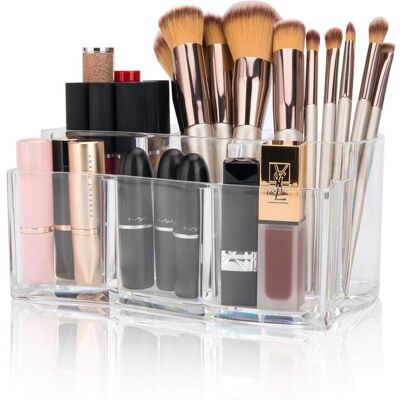 OEM Organisateur De Maquillage En Acrylique Transparent - Boîte De Rangement À 6 Compartiments - Publicité OEM Organisateur De Maquillage En Acrylique Transparent - Boîte De Rangement À 6 Compartiments - Publicité