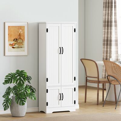 OEM Buffet Armoire De Cuisine Contemporaine Multi-rangements 2 Placards 3 Étagères Mdf Panneaux Particules Blanc - Publicité OEM Buffet Armoire De Cuisine Contemporaine Multi-rangements 2 Placards 3 Étagères Mdf Panneaux Particules Blanc - Publicité