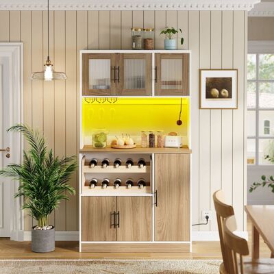 ARRIGONI Meuble Garde-manger De Cuisine, Armoire De Cuisine Avec Éclairage Led Et Prise, Meuble De Rangement Haut Avec Porte-verres À Vin, Range-bouteilles Et Grand Espace De Rangement, Meuble De Cuisine Moder - Publicité ARRIGONI Meuble Garde-manger De Cuisine, Armoire De Cuisine Avec Éclairage Led Et Prise, Meuble De Rangement Haut Avec Porte-verres À Vin, Range-bouteilles Et Grand Espace De Rangement, Meuble De Cuisine Moder - Publicité