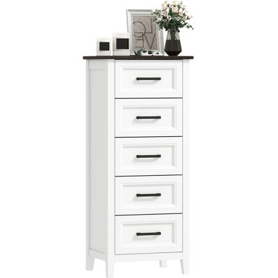 DEVOKO Commode De Rangement, En Bois, Blanc, 45 X 35 X 106 Cm, Pour Chambre Salon, Rangement Maison, Petits Espaces - Publicité DEVOKO Commode De Rangement, En Bois, Blanc, 45 X 35 X 106 Cm, Pour Chambre Salon, Rangement Maison, Petits Espaces - Publicité
