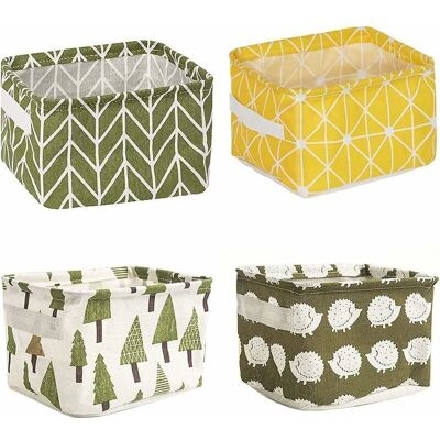 OEM 4 Pièces Mini Paniers Rangement Carrés, Corbeilles De Rangement En Tissu De Coton Et Lin, Boîtes De Rangement Pliables Pour Bébé, Imperméable Petits Paniers Rangement Tissu Pour Bureau, Jouets-dou - Publicité OEM 4 Pièces Mini Paniers Rangement Carrés, Corbeilles De Rangement En Tissu De Coton Et Lin, Boîtes De Rangement Pliables Pour Bébé, Imperméable Petits Paniers Rangement Tissu Pour Bureau, Jouets-dou - Publicité
