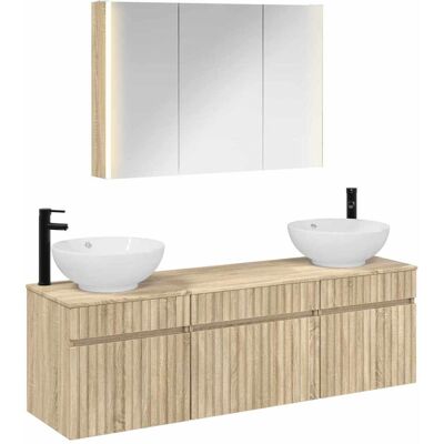 Ensemble D'Armoire De Salle De Bain 4 Pcs Chêne Sonoma Vidaxl - Publicité Ensemble D'Armoire De Salle De Bain 4 Pcs Chêne Sonoma Vidaxl - Publicité