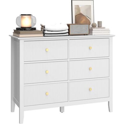 OEM Commode/buffet À 6 Tiroirs, Meuble De Rangement Moderne Pour Salon, Chambre, Entrée, 100 X 40 X 78 Cm, Blanc - Publicité OEM Commode/buffet À 6 Tiroirs, Meuble De Rangement Moderne Pour Salon, Chambre, Entrée, 100 X 40 X 78 Cm, Blanc - Publicité