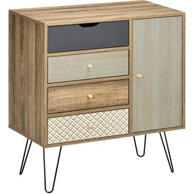 DEVOKO Commode, En Bois, Marron, 79 X 39 X 86 Cm, Pour Salon, Meuble De Rangement, Chambre Enfant Salon, Format Pratique, Style Facile À Associer Campagnard - Publicité DEVOKO Commode, En Bois, Marron, 79 X 39 X 86 Cm, Pour Salon, Meuble De Rangement, Chambre Enfant Salon, Format Pratique, Style Facile À Associer Campagnard - Publicité