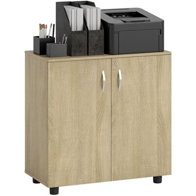 ARRIGONI Meuble De Bureau Avec Serrure 2 Portes Et Etagere 80x40x80 Cm Chene - Publicité ARRIGONI Meuble De Bureau Avec Serrure 2 Portes Et Etagere 80x40x80 Cm Chene - Publicité