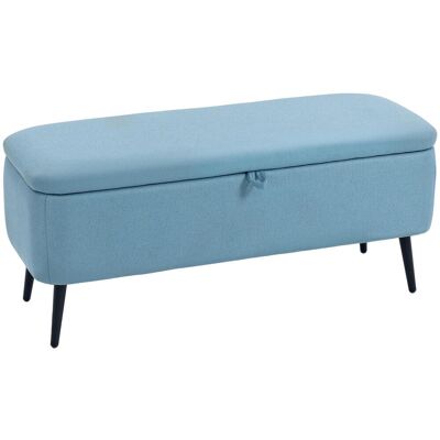 OEM Banc De Rangement Avec Couvercle À Charnières Et Pieds En Acier Pour Chambre, Salon, Entrée, 101 X 38,5 X 44,5 Cm, Bleu Clair - Publicité OEM Banc De Rangement Avec Couvercle À Charnières Et Pieds En Acier Pour Chambre, Salon, Entrée, 101 X 38,5 X 44,5 Cm, Bleu Clair - Publicité