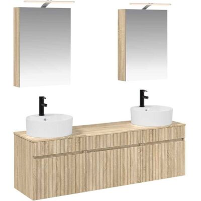 Ensemble D'Armoire De Salle De Bain 5 Pcs Chêne Sonoma Vidaxl - Publicité Ensemble D'Armoire De Salle De Bain 5 Pcs Chêne Sonoma Vidaxl - Publicité