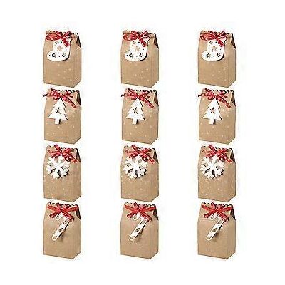 BLYNO 12 Sachets De Rangement Pour Bonbons De Noël, Coffrets Cadeaux Raffinés (kaki) - Publicité BLYNO 12 Sachets De Rangement Pour Bonbons De Noël, Coffrets Cadeaux Raffinés (kaki) - Publicité