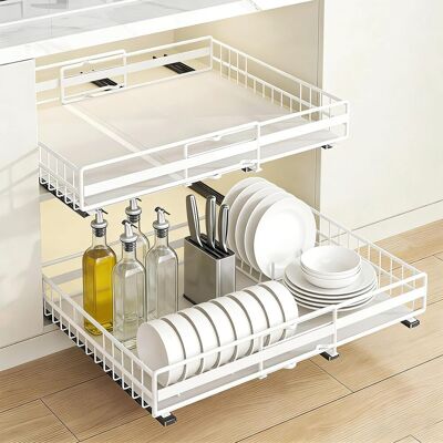 GRASSLIN Rangement Sous Évier,organiseur De Cuisine,étagère, Porte-épices,panier Coulissant En Métal,pour Cuisine, Salle Bain,chambre ((31-49 Cm Et 32-51 Cm) Blanc) (31-49 Cm Cm) Blanc -'(31-49 Cm Et 32-51 Cm) - Publicité GRASSLIN Rangement Sous Évier,organiseur De Cuisine,étagère, Porte-épices,panier Coulissant En Métal,pour Cuisine, Salle Bain,chambre ((31-49 Cm Et 32-51 Cm) Blanc) (31-49 Cm Cm) Blanc -'(31-49 Cm Et 32-51 Cm) - Publicité