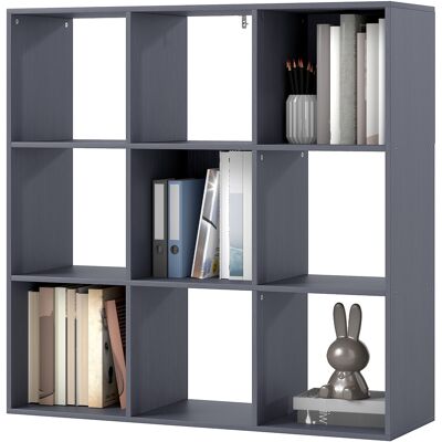 OEM Bibliothèque, Étagère De Rangement À 3 Niveaux Avec 9 Compartiments, Pour Salon, Bureau, Chambre, 91x29,5x91cm, Gris - Publicité OEM Bibliothèque, Étagère De Rangement À 3 Niveaux Avec 9 Compartiments, Pour Salon, Bureau, Chambre, 91x29,5x91cm, Gris - Publicité