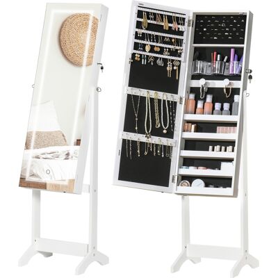 ARRIGONI Armoire À Bijoux Led Avec Miroir Sur Pied Range Bijoux Avec Éclairage À Écran Tactile Blanc - Publicité ARRIGONI Armoire À Bijoux Led Avec Miroir Sur Pied Range Bijoux Avec Éclairage À Écran Tactile Blanc - Publicité