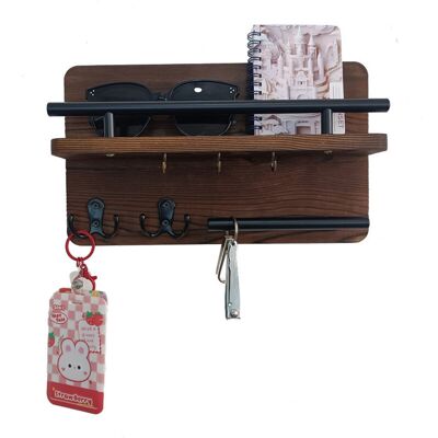 OEM Étagère Décorative En Bois Massif Avec Crochets, Porte-clés Moderne - Publicité OEM Étagère Décorative En Bois Massif Avec Crochets, Porte-clés Moderne - Publicité