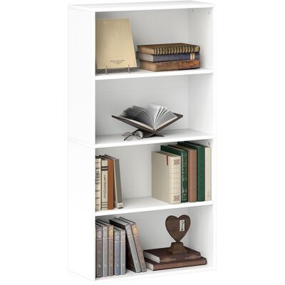 ARRIGONI Bibliotheque A 4 Etageres Avec 2 Etageres Flexibles En Bois 60x24x115,5 Cm Blanc - Publicité ARRIGONI Bibliotheque A 4 Etageres Avec 2 Etageres Flexibles En Bois 60x24x115,5 Cm Blanc - Publicité