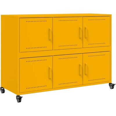 Maison La Vie - Buffet Salon Moderne - Meuble De Rangement - Jaune Moutarde 100,5x39x72 Cm Acier Bu4653 - Publicité Maison La Vie - Buffet Salon Moderne - Meuble De Rangement - Jaune Moutarde 100,5x39x72 Cm Acier Bu4653 - Publicité