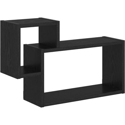 Étagère Murale Montage Mural Chêne Noir 55 X 15 X 35 Cm Vidaxl - Publicité Étagère Murale Montage Mural Chêne Noir 55 X 15 X 35 Cm Vidaxl - Publicité