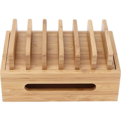 EOSNOW Boîte De Rangement En Bois De Bambou Pour Téléphone Portable, Organisateur De Tablette Et D'Ordinateur, Pour Le Bureau Et La Maison - Publicité EOSNOW Boîte De Rangement En Bois De Bambou Pour Téléphone Portable, Organisateur De Tablette Et D'Ordinateur, Pour Le Bureau Et La Maison - Publicité