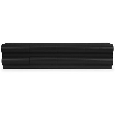 MENZZO Meuble Tv 8 Tiroirs Arrondis Mezade Bois Noir - Publicité MENZZO Meuble Tv 8 Tiroirs Arrondis Mezade Bois Noir - Publicité