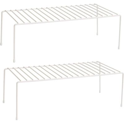 GRASSLIN Lot De 2 Étagères Rangement En Métal Pour Armoires Cuisine, Comptoirs, Garde-manger, Nourriture Et Ustensiles Blanc -'Parent'-'- - Publicité GRASSLIN Lot De 2 Étagères Rangement En Métal Pour Armoires Cuisine, Comptoirs, Garde-manger, Nourriture Et Ustensiles Blanc -'Parent'-'- - Publicité
