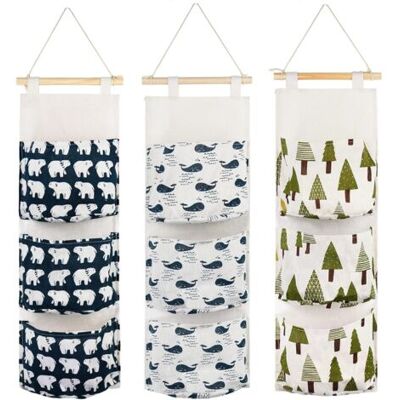 KOMIRO Sac De Rangement Suspendu 3 Pièces Avec 3 Poches En Tissu De Qualité Supérieure Étagère Murale Panier Sac De Rangement Organisateur Pour Chambre Salle De Bain Cuisine - Étanche Et Élégant (ours/arbre/ - Publicité KOMIRO Sac De Rangement Suspendu 3 Pièces Avec 3 Poches En Tissu De Qualité Supérieure Étagère Murale Panier Sac De Rangement Organisateur Pour Chambre Salle De Bain Cuisine - Étanche Et Élégant (ours/arbre/ - Publicité